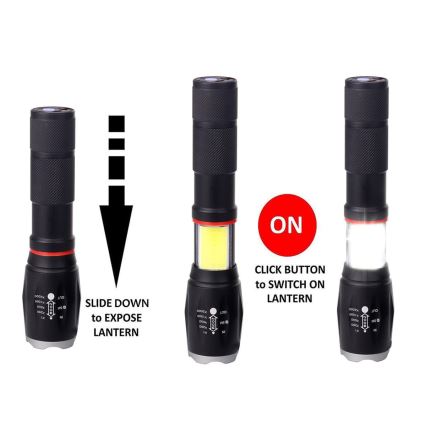 LED Taschenlampe 2xT6/10W/3,7V + LED/3W