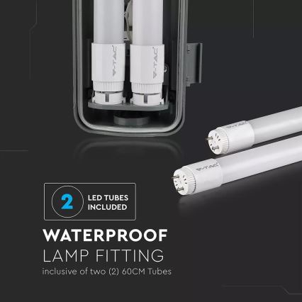 LED-Technisches Leuchtstofflampenleuchte T8 2xG13/10W/230V 4000K 60cm IP65
