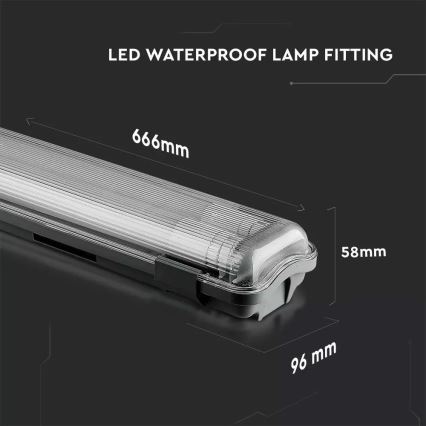 LED-Technisches Leuchtstofflampenleuchte T8 2xG13/10W/230V 4000K 60cm IP65
