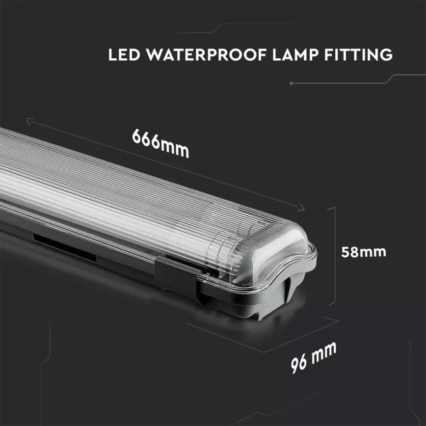 LED-Technisches Leuchtstofflampenleuchte T8 2xG13/10W/230V 4000K 60cm IP65