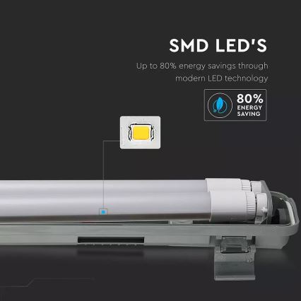 LED-Technisches Leuchtstofflampenleuchte T8 2xG13/10W/230V 4000K 60cm IP65
