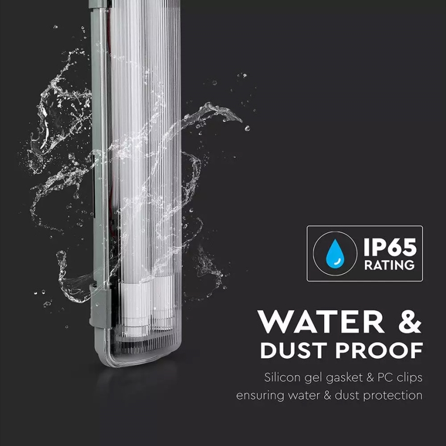 LED-Technisches Leuchtstofflampenleuchte T8 2xG13/10W/230V 4000K 60cm IP65