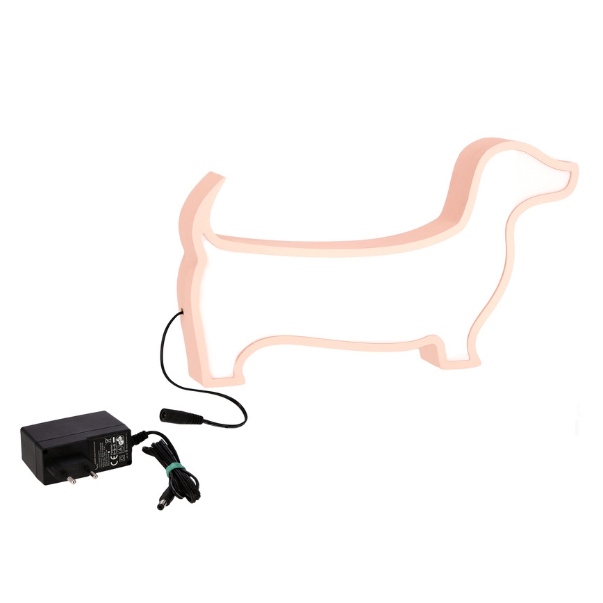 LED Tischlampe für Kinder DOG LED/12W/230V rosa