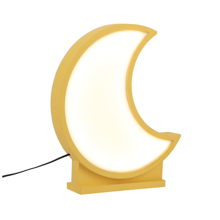 LED Tischlampe für Kinder MOON LED/12W/230V gelb