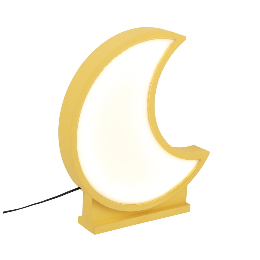 LED Tischlampe für Kinder MOON LED/12W/230V gelb