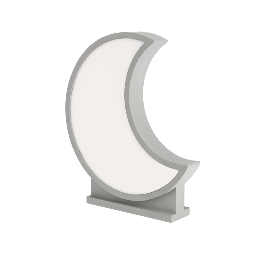 LED Tischlampe für Kinder MOON LED/12W/230V grau