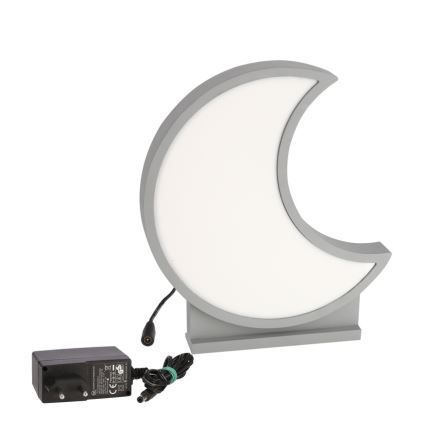 LED Tischlampe für Kinder MOON LED/12W/230V grau