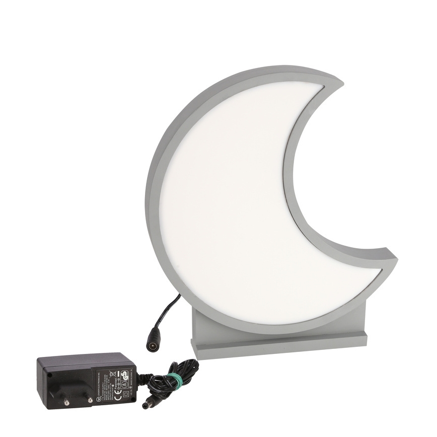 LED Tischlampe für Kinder MOON LED/12W/230V grau
