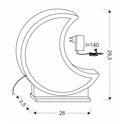 LED Tischlampe für Kinder MOON LED/12W/230V grau