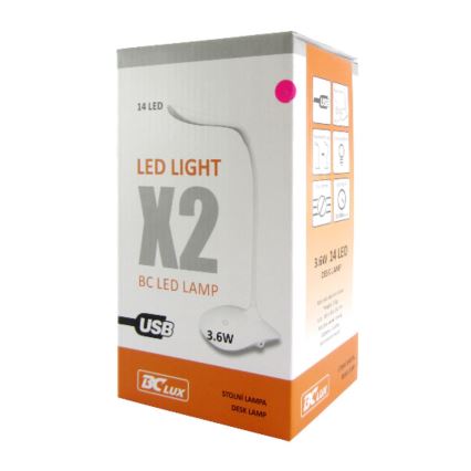 LED Tischlampe LED/3,6W/4xAAA/USB gelb