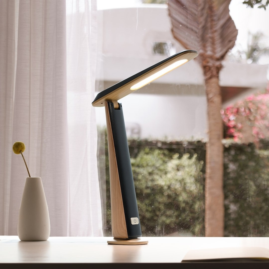 Dimm- und wiederaufladbare LED-Tischlampe TOP LED/4W/5V 1800 mAh 3000/4000/5000K braun/schwarz