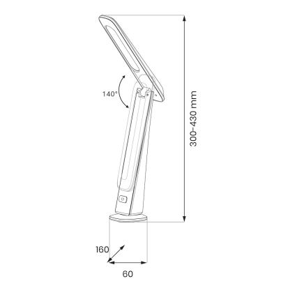 Dimm- und wiederaufladbare LED-Tischlampe TOP LED/4W/5V 1800 mAh 3000/4000/5000K braun/schwarz
