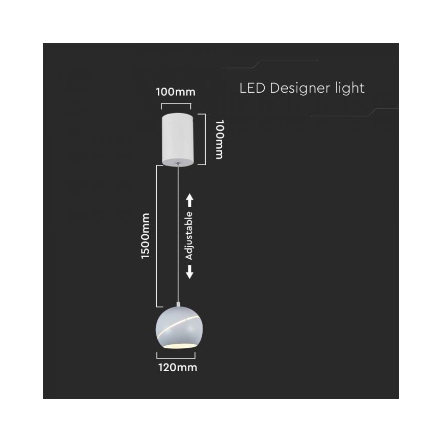 LED Touch-Hängeleuchte an Schnur LED/8,5W/230V 3000K weiß+