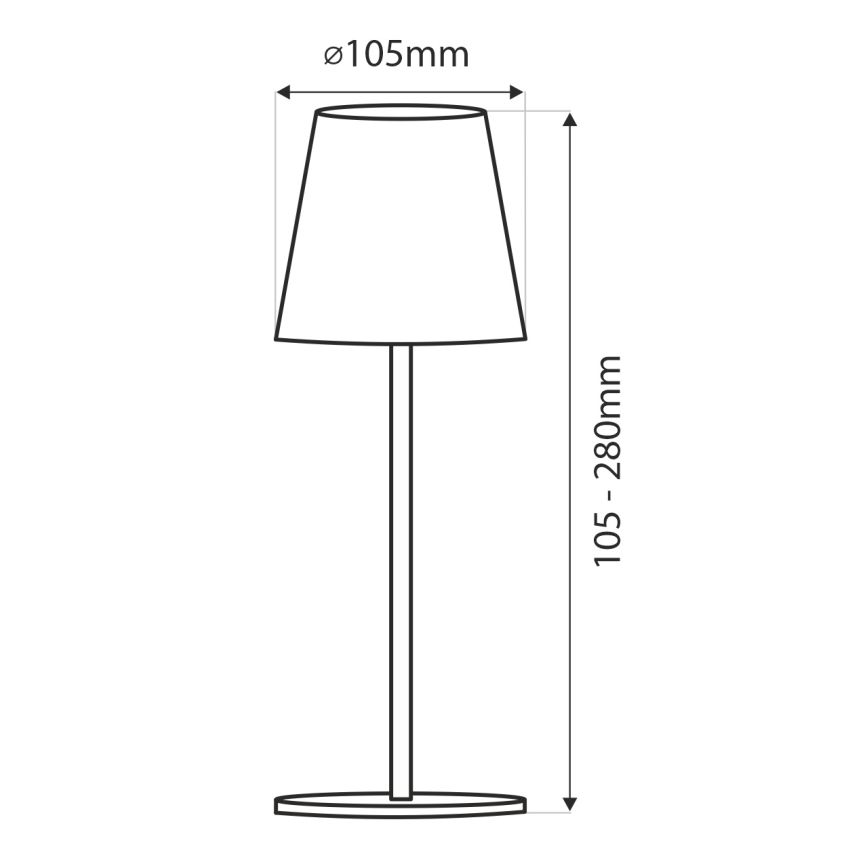 LED-Touch-Tischlampe, dimmbar, 3 W, 5 V, USB, 800 mAh, weiß
