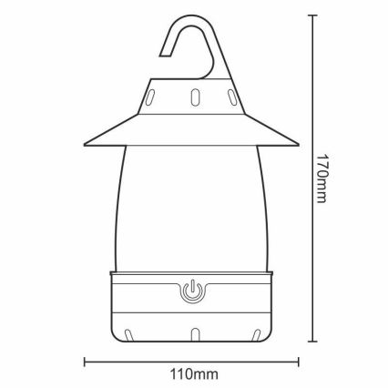 LED Tragbare Lampe 3xLED/4xAA IPX4