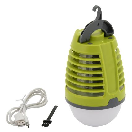 LED Tragbare wiederaufladbare Lampe mit Insektenfalle LED/2W/3,7V 1800 mAh IPX4 grün