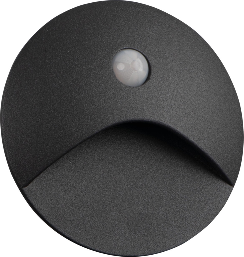 LED-Treppenleuchte mit Bewegungs- und Dämmerungssensor EXIN LED/2,5W/230V 3000K IP65 anthrazit rund