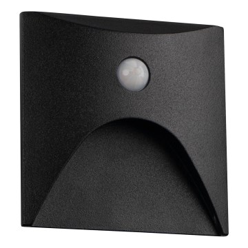 LED-Treppenleuchte mit Bewegungs- und Dämmerungssensor EXIN LED/2,5W/230V 4000K IP65 schwarz, eckig