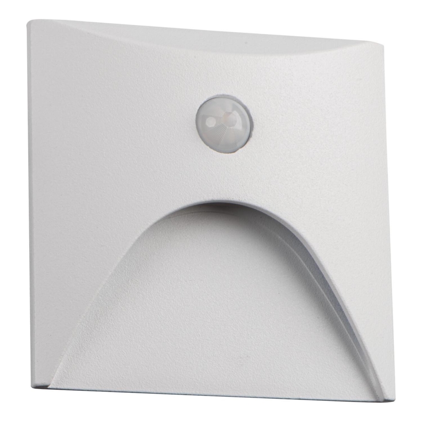 LED-Treppenleuchte mit Bewegungs- und Dämmerungssensor EXIN LED/2,5W/230V 4000K IP65, weiß, eckig