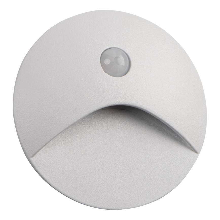 LED-Treppenleuchte mit Bewegungs- und Dämmerungssensor EXIN LED/2,5W/230V 4000K IP65 weiß rund