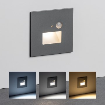 LED-Treppenleuchte mit Bewegungs- und Dämmerungssensor LED/1,5W/230V 3000/4000/6500K silber
