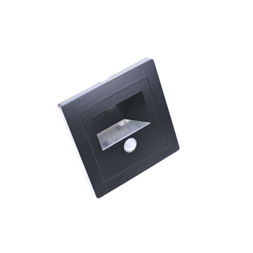 LED-Treppenleuchte mit Bewegungs- und Dämmerungssensor LED/3W/230V 3000K schwarz