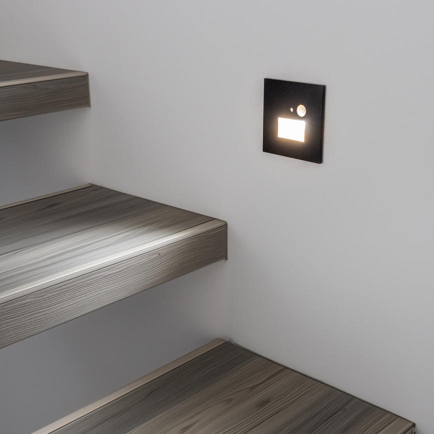 LED-Treppenleuchte mit Bewegungs- und Dämmerungssensor LED/1,5W/230V 3000/4000/6500K schwarz