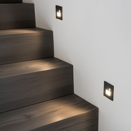 LED-Treppenleuchte mit Bewegungs- und Dämmerungssensor LED/1,5W/230V 3000/4000/6500K schwarz