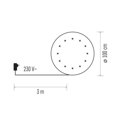 LED Unterlage unter dem Weihnachtsbaum 12xLED/1,2W/230V