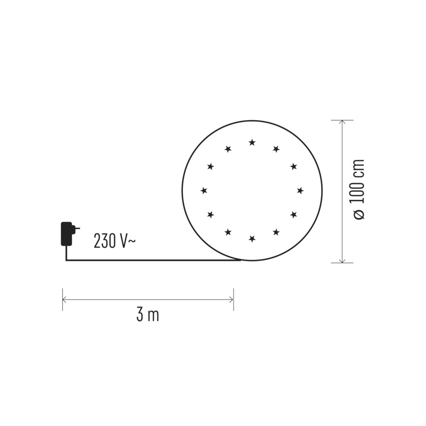 LED Unterlage unter dem Weihnachtsbaum 12xLED/1,2W/230V