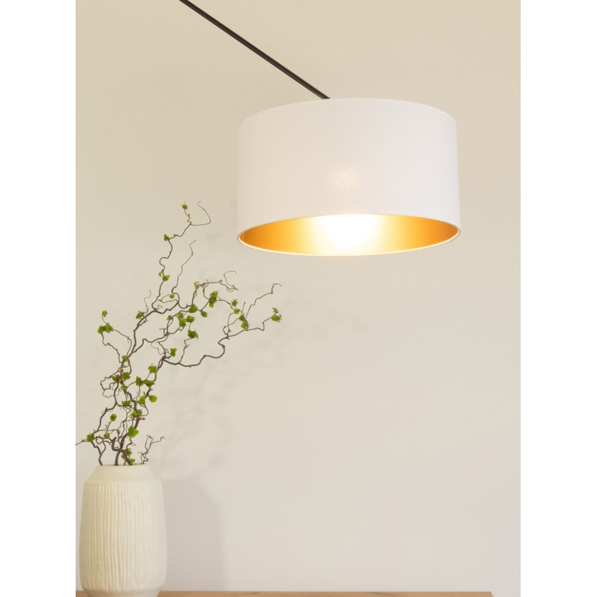 LED verstellbare Hängeleuchte an Stange GORTA 1xE27/60W/230V weiß/gold