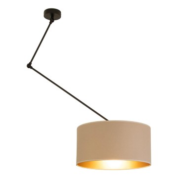 LED verstellbare Pendelleuchte an Stange GORTA 1xE27/60W/230V beige/gold