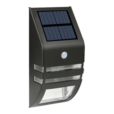 LED Wand-Solarleuchte mit Sensor LED/3,7V IP44 schwarz