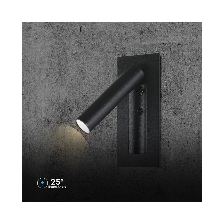 LED-Wand-Spot LED/2W/230V 3000K schwarz