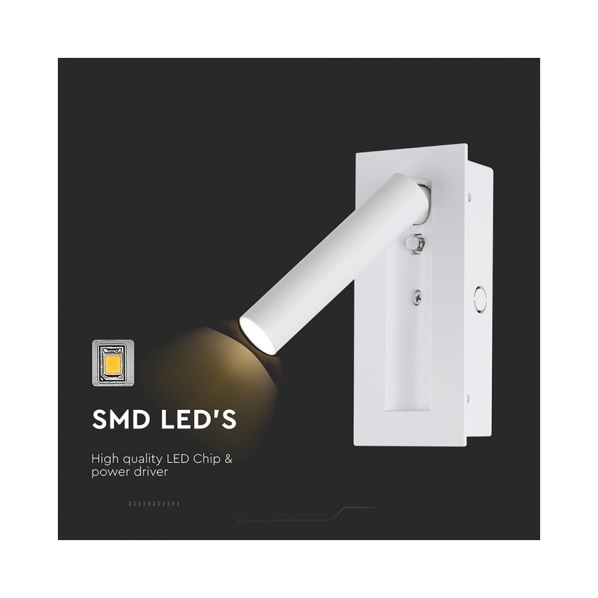 LED-Wand-Spot LED/2W/230V 3000K weiß