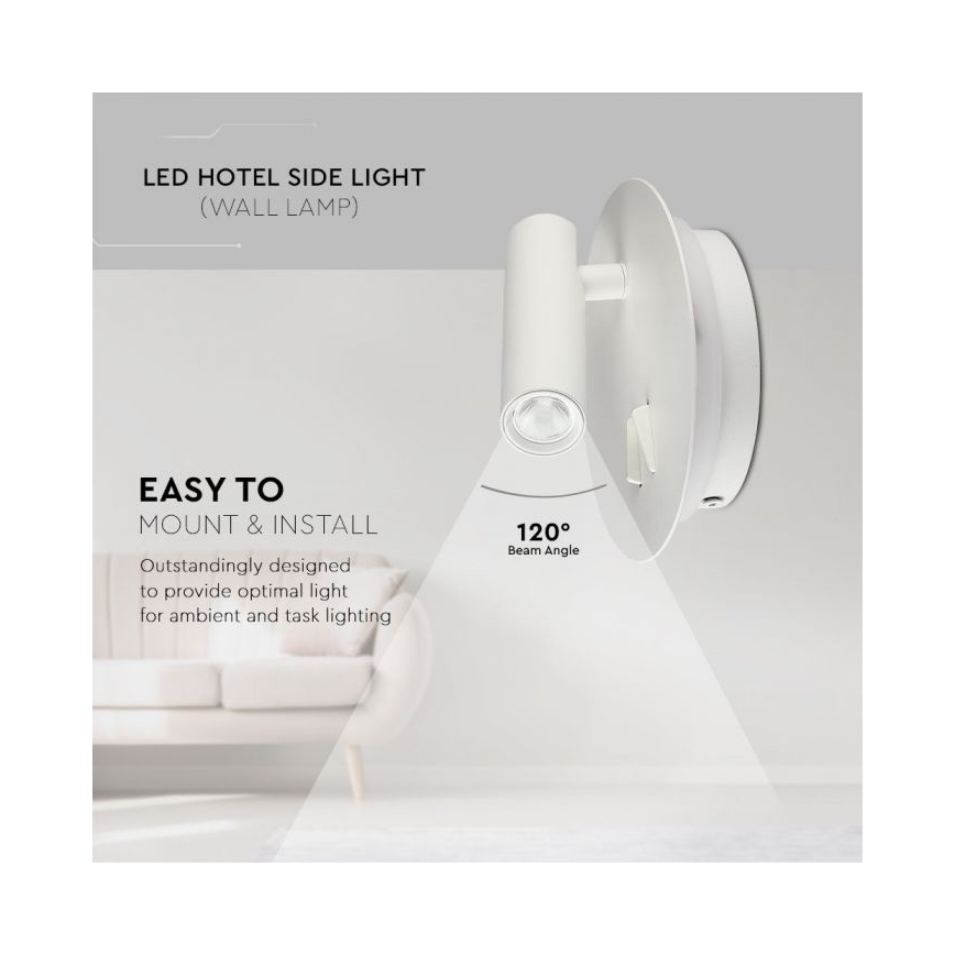LED-Wandbeleuchtung LED/3W/230V + LED/6W/230V 3000K weiß
