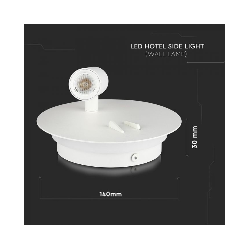 LED-Wandbeleuchtung LED/3W/230V + LED/6W/230V 3000K weiß