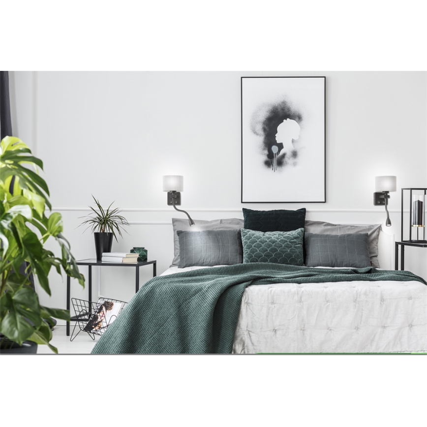 LED Wandbeleuchtung POLO 1xE27/2W+LED/230V schwarz