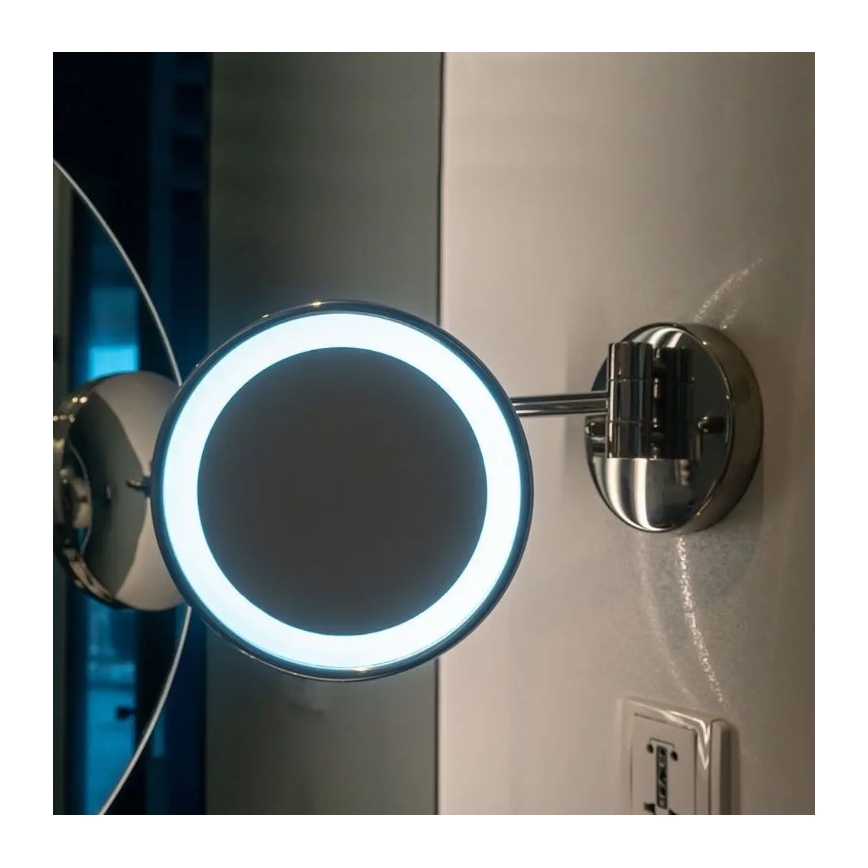 LED-Wandkosmetikspiegel LED/3W/6V 4xAA IP44