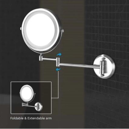 LED-Wandkosmetikspiegel LED/3W/6V 4xAA IP44