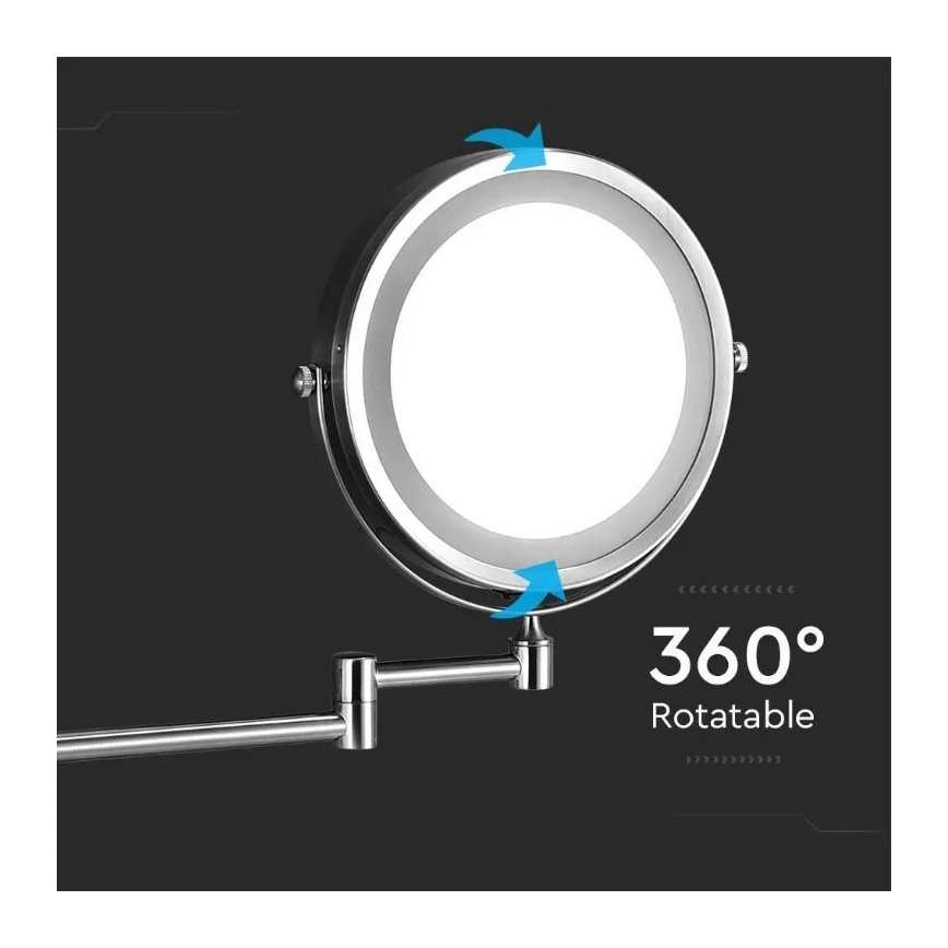 LED-Wandkosmetikspiegel LED/3W/6V 4xAA IP44