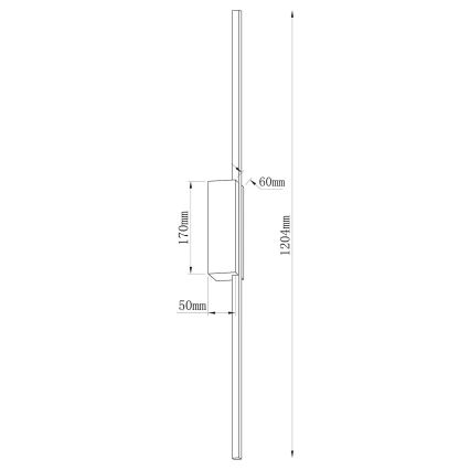 LED-Wandleuchte AISHA LED/20W/230V 4000K 120 cm goldfarben