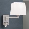 LED Wandleuchte CARLTON 1xE27/40W/230V + LED/3W Weiß/Mattchrom