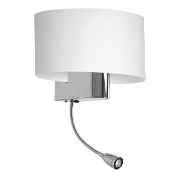 LED-Wandleuchte CASINO 1xE27/60W/230V + LED/1W/230V weiß