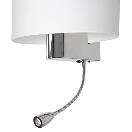 LED-Wandleuchte CASINO 1xE27/60W/230V + LED/1W/230V weiß