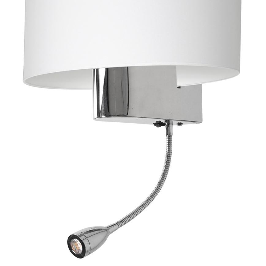 LED-Wandleuchte CASINO 1xE27/60W/230V + LED/1W/230V weiß