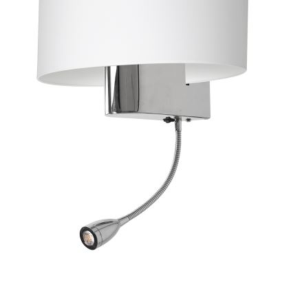 LED-Wandleuchte CASINO 1xE27/60W/230V + LED/1W/230V weiß