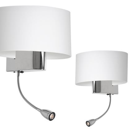 LED-Wandleuchte CASINO 1xE27/60W/230V + LED/1W/230V weiß