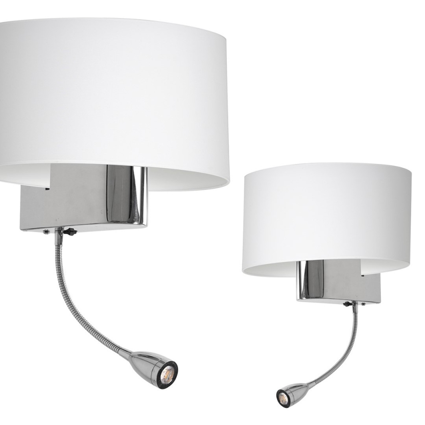 LED-Wandleuchte CASINO 1xE27/60W/230V + LED/1W/230V weiß