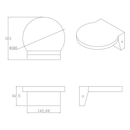 LED-Wandleuchte für Außenbereiche TESA LED/10W/230V IP54 schwarz